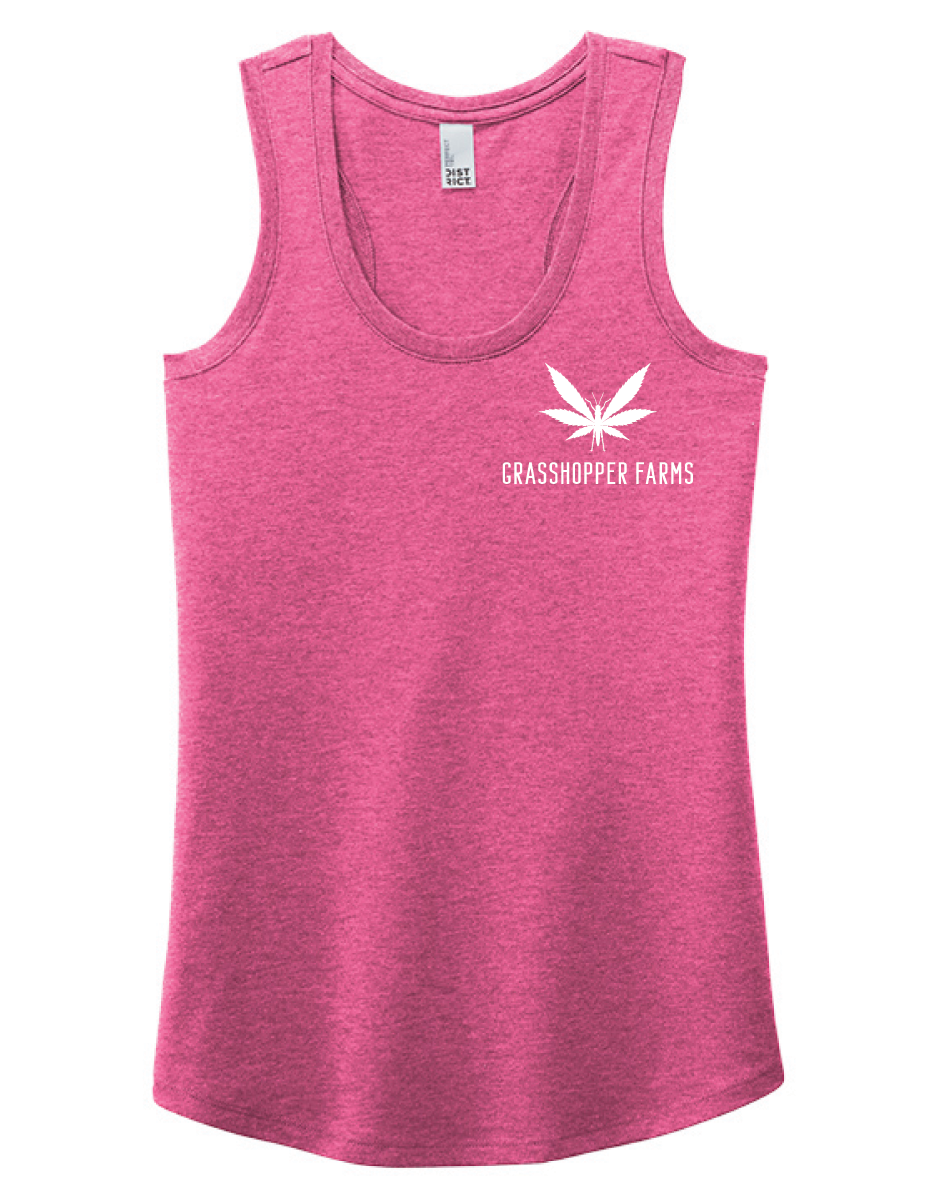 GHF Women's Perfect Tri Racerback Tank with Left Chest Logo and Back Print