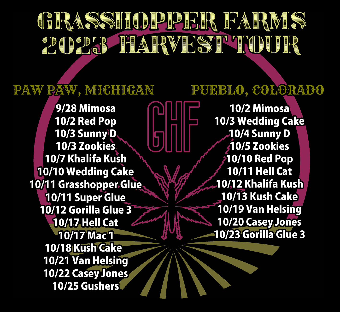 Grasshopper Farms "Harvest Tour" Super Soft Heathered T Shirt