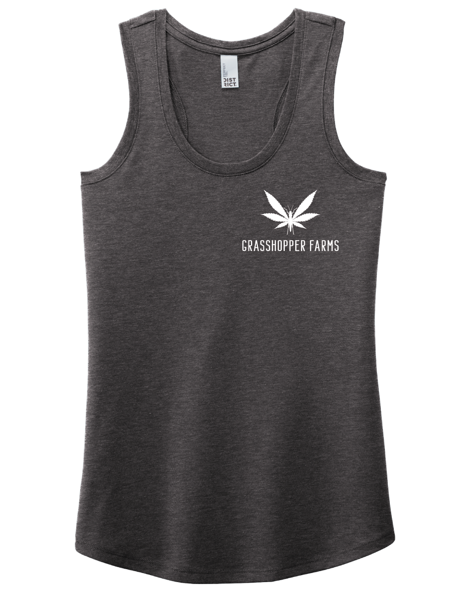 GHF Women's Perfect Tri Racerback Tank with Left Chest Logo and Back Print