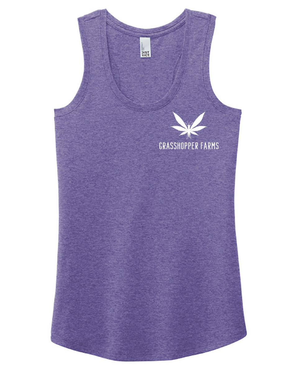 GHF Women's Perfect Tri Racerback Tank with Left Chest Logo and Back Print