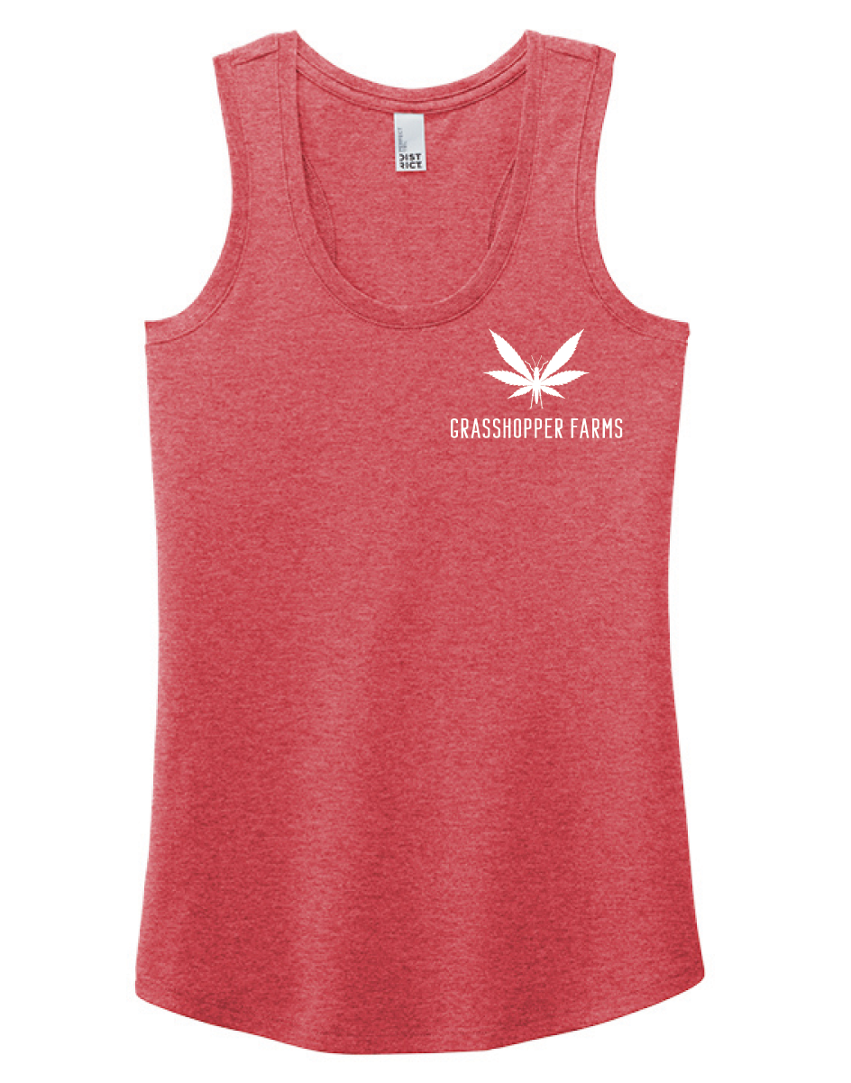 GHF Women's Perfect Tri Racerback Tank with Left Chest Logo and Back Print